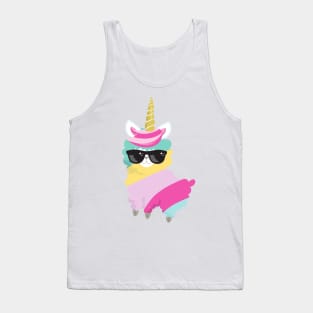 Unicorn Llama, Llama With Sunglasses, Cute Llama Tank Top